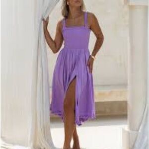 Elegant Purple High-Low Dress
